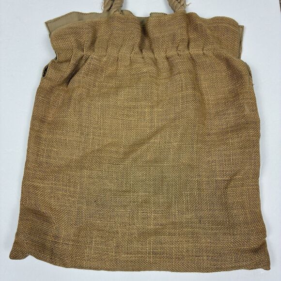 J Crew VTG Jute Bag Flower Detail Y2K Cottagecore Boho Earthy Natural Tan - Picture 5 of 10